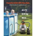 thumbnail image 2 of VEVOR 16 in Sand Filter Pump for Above Ground Swimming Pools 3/4 HP 3500 GPH Flow Rate, 2 of 9
