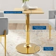 thumbnail image 3 of Modway Verne 24" Square Modern Wood & Metal Dining Table in Natural/Gold, 3 of 6