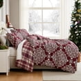 thumbnail image 2 of Southshore Fine Living, Inc. Christmas Full Size Duvet Cover with 2 Shams - Holly & Red Plaid Print, 2 of 8