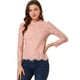 thumbnail image 1 of Blusa de encaje con cuello de volantes Allegra K Manga larga Rosas XL, 1 of 6