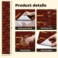 thumbnail image 5 of Peel and Stick Wallpaper Red Brick Wall Rustic Texture Warm Tones Wall Mural 17.7in x 9.8ft Self Adhesive Removable Wall Paper Renter Friendly Wallpaper for Nursery Bedroom Cabinets, 5 of 8