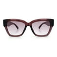 thumbnail image 5 of Womens Classic Understated Thick Horn Rim Designer Fashion Sunglasses All Purple, 5 of 7
