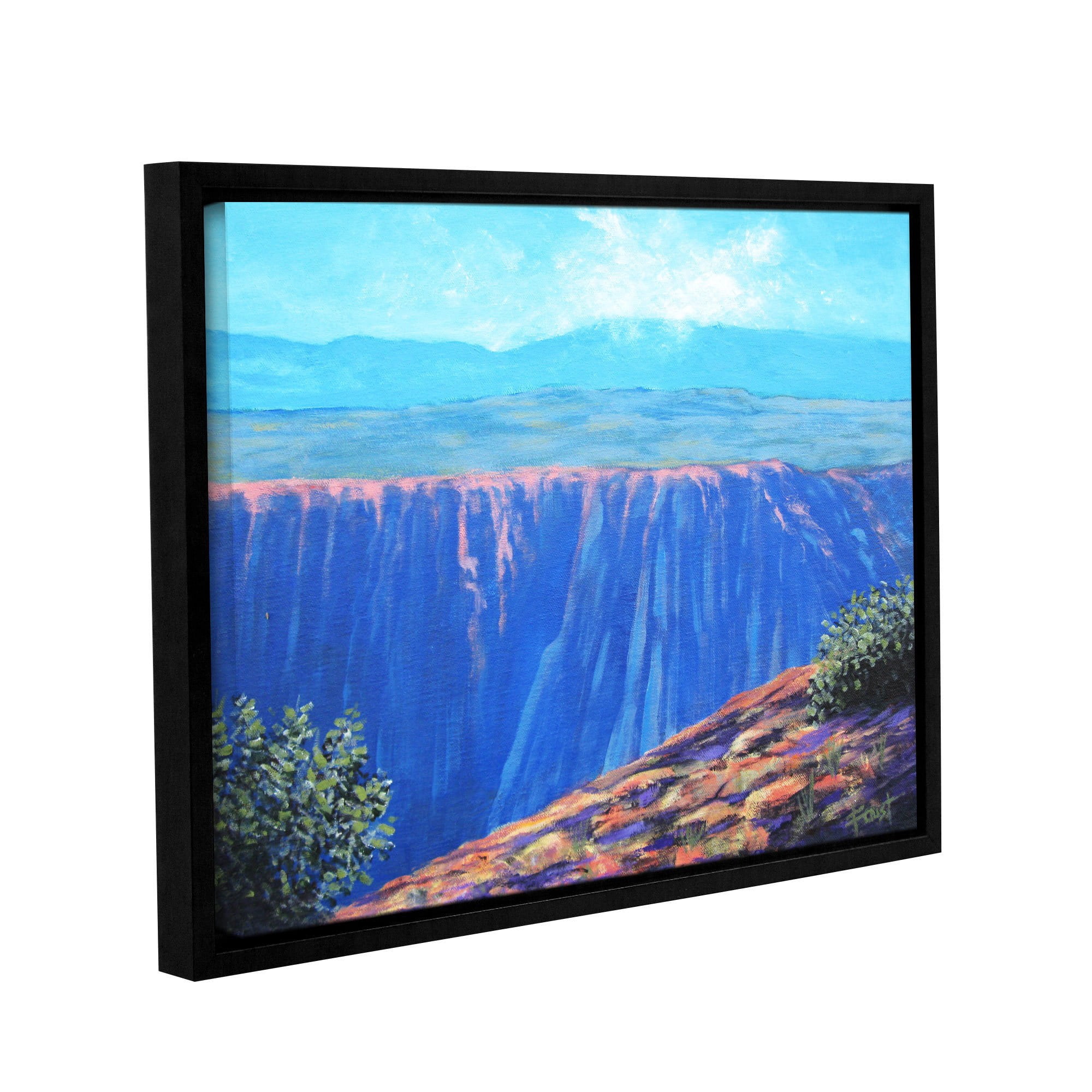 ArtWall Gene Foust "Mountain Dropoff" Gallery-Wrapped Floater-Framed Canvas