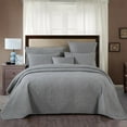 thumbnail image 6 of DaDa Bedding Floral Vintage Stone Wash Grey Matelassé Ash Silver Diamond Pattern Quilted Bedspread Set (JHW855), 6 of 10