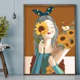 thumbnail image 3 of Cuadros Decorativos 5D DIY taladro redondo completo diamante pintura girasol chica resina diamantes de imitación Tmvgtek embutido en tela, 3 of 9