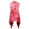 thumbnail image 2 of Made by Johnny Women's Lightweight Sleeveless Tie Dye Open Front Drape Cardigan XXL WINE, 2 of 6