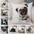 thumbnail image 2 of Cute Pug Dog Cushion Cover Both Sided Print Decor Pet Animal Pillowcase for Car Sofa Home Car Soft Plush Throw Pillow Case, 2 of 9
