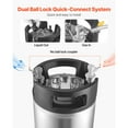 thumbnail image 3 of KFFKFF 2.5 Gallon Ball Lock Keg, Stainless Steel Cold Brew Kegs with Dual Rubber Handles & Durable Rubber Base, Brewing Equipment for Home Brewing and Parties, Set of 2, 3 of 9