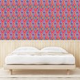 thumbnail image 4 of Ambesonne Tribal Peel & Stick Wallpaper for Home, Pattern of Ikat Shapes Ethno, 13"x72", Magenta Orange and Blue, 4 of 6