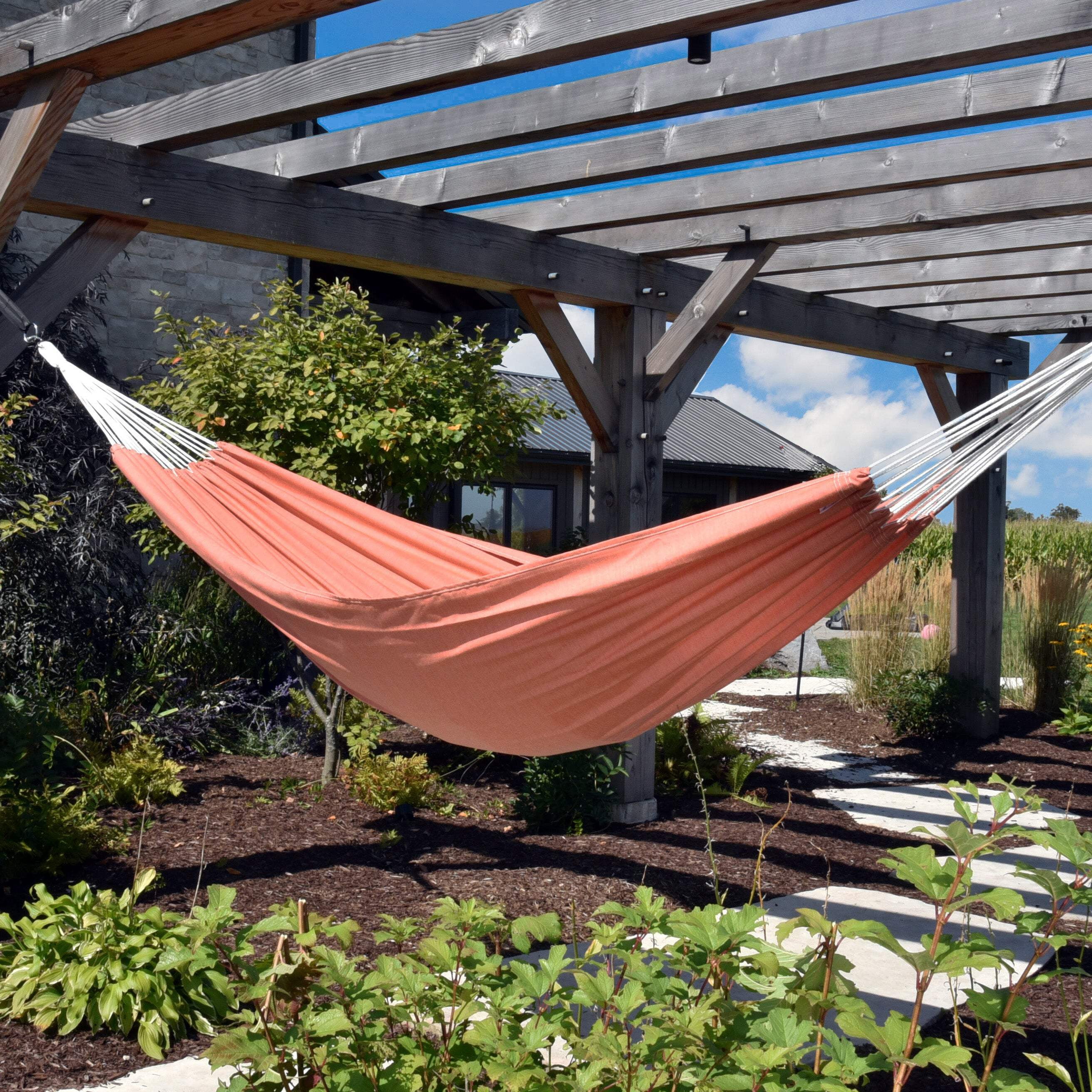Vivere Brazilian Double Sunbrella® Hammock - Coral