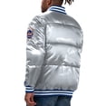 thumbnail image 2 of Men's Starter Silver New York Mets Bronx Satin Full-Snap Varsity Bomber Jacket, 2 of 2