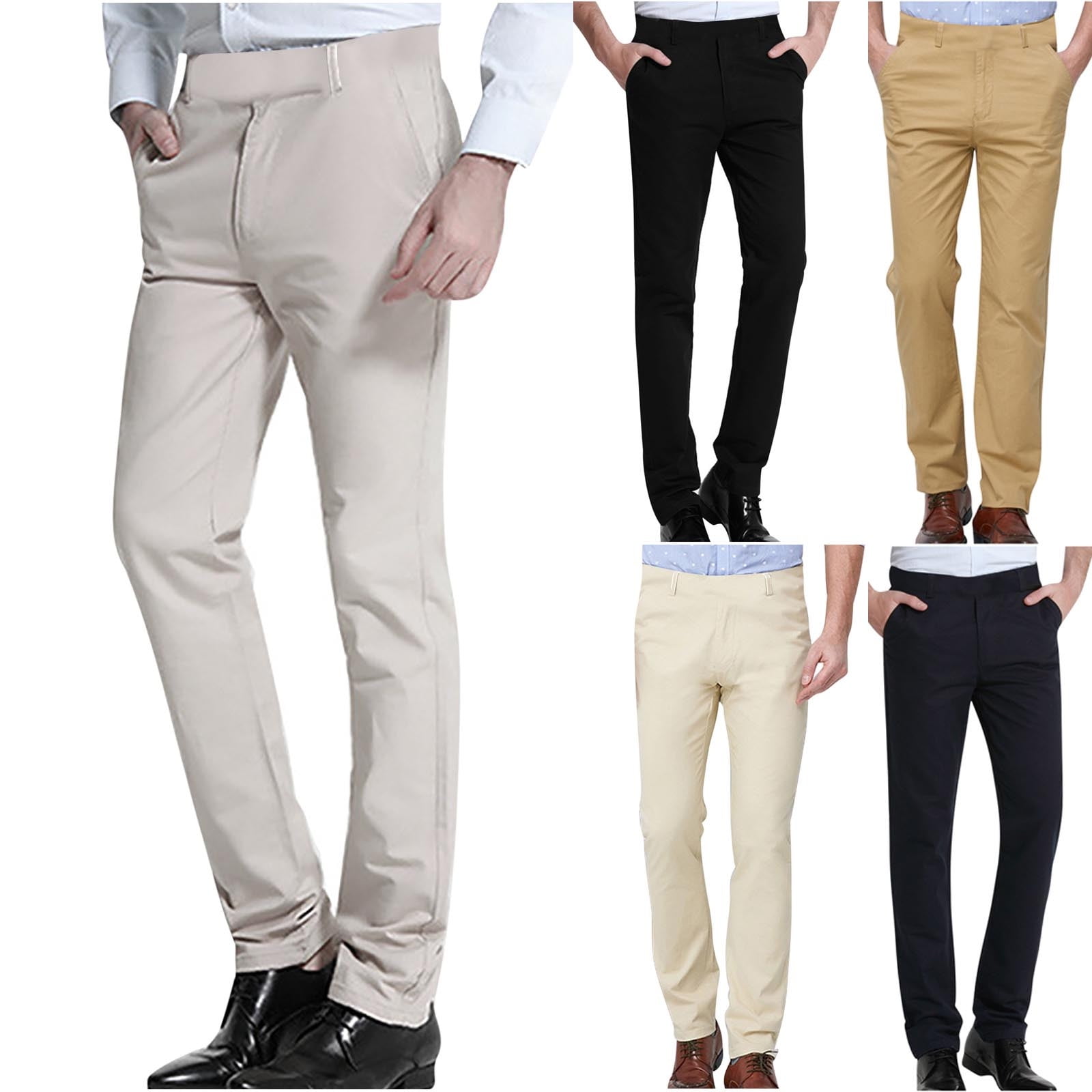 Clearance Pants Mens Fleece Lined Pants with Zipper New Fashion Casual Daily Holiday Formal