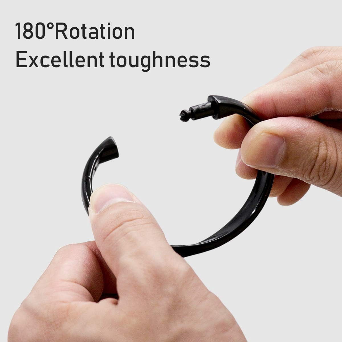 Qulable Shower Curtain Rings-24 Pack- Plastic O-Shaped Rings Hook Glide Easily on Bathroom Shower Rod (Black)