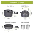 thumbnail image 6 of Camping Cookware Set 12 Pieces - Aluminum Pots and Pans Kit for Hiking, Backpacking, Outdoor Cooking with Utensils - Lightweight Portable Picnic Gear, 6 of 9