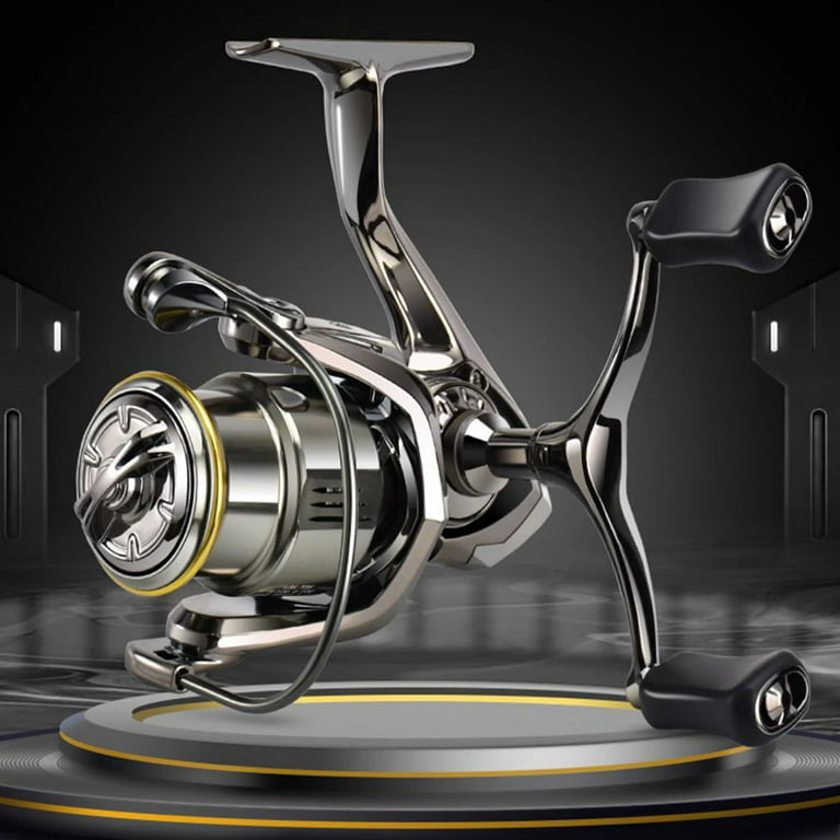 Hunter's Tail Fishing Reel, Spinning Fishing Reels Handle Parts Saltwater  Freshwater Double Bearing Light Smooth Casting 5.2:1Light Weight Ultra