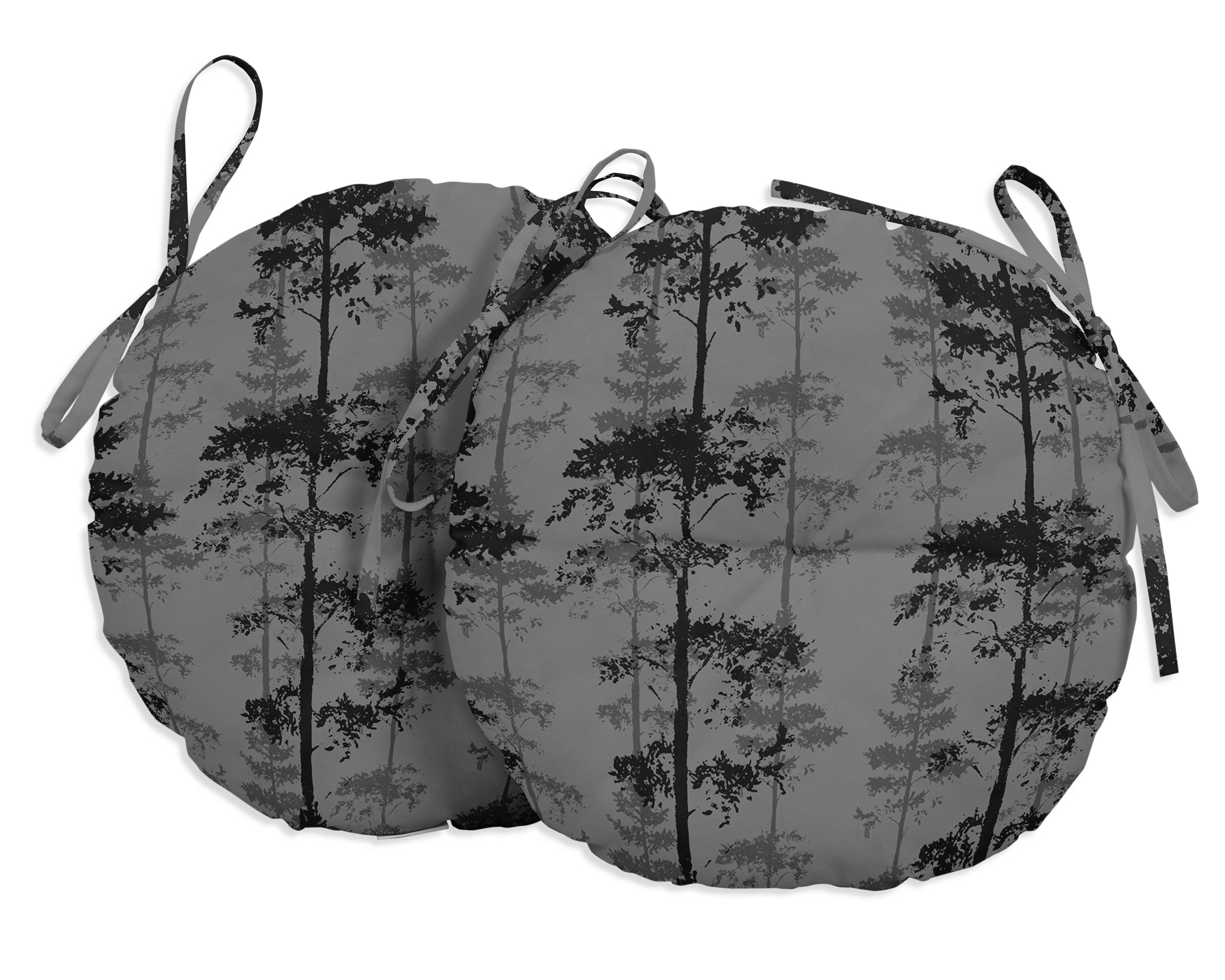 Vargottam Indoor/Outdoor Round Bistro Chair Cushions Block Print 15