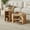 Natural, variant on Coffee Tables Mid-Century Coffee Table Set with Sliding Tambour Door, Round Fluted End Table With Storage, Golden Handle Tall & Low Side Table with Wooden Finish for Living Room, Set of Two ,Natural,