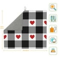 thumbnail image 2 of Dish Drying Mat, Heart Black Buffalo Plaid Gingham Highly Absorbent Drying Matt Kitchen Counter, Dish Mat Drying Pad Dishes Drainer Mats for Kitchen Counter or Sink, 16 x 18 inch, 2 of 6