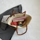 thumbnail image 2 of Bolso de mano para mujer Bolso de viaje femenino simple de paja de moda (beige), 2 of 9