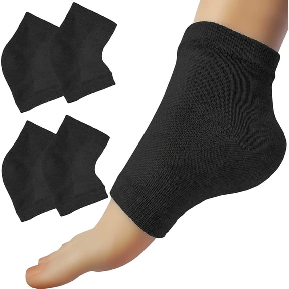 2 Pairs Vented Moisturizing Socks for Dry Cracked Heels Feet Treatment Gel Lined Spa to Repair Heal Soften Calluses