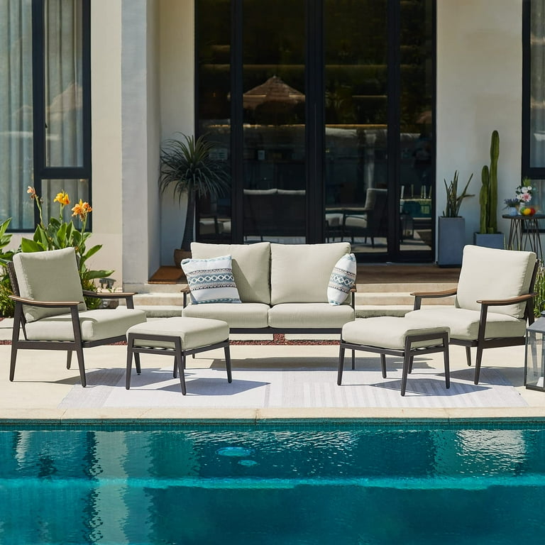 NATURAL EXPRESSIONS 5-Piece Patio Furniture Sets Metal Sectional
