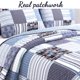 thumbnail image 5 of Daniel Stripe Plaid Azul Real Patchwork Algodón Reversible Juego de Cama Edredón, 5 of 6
