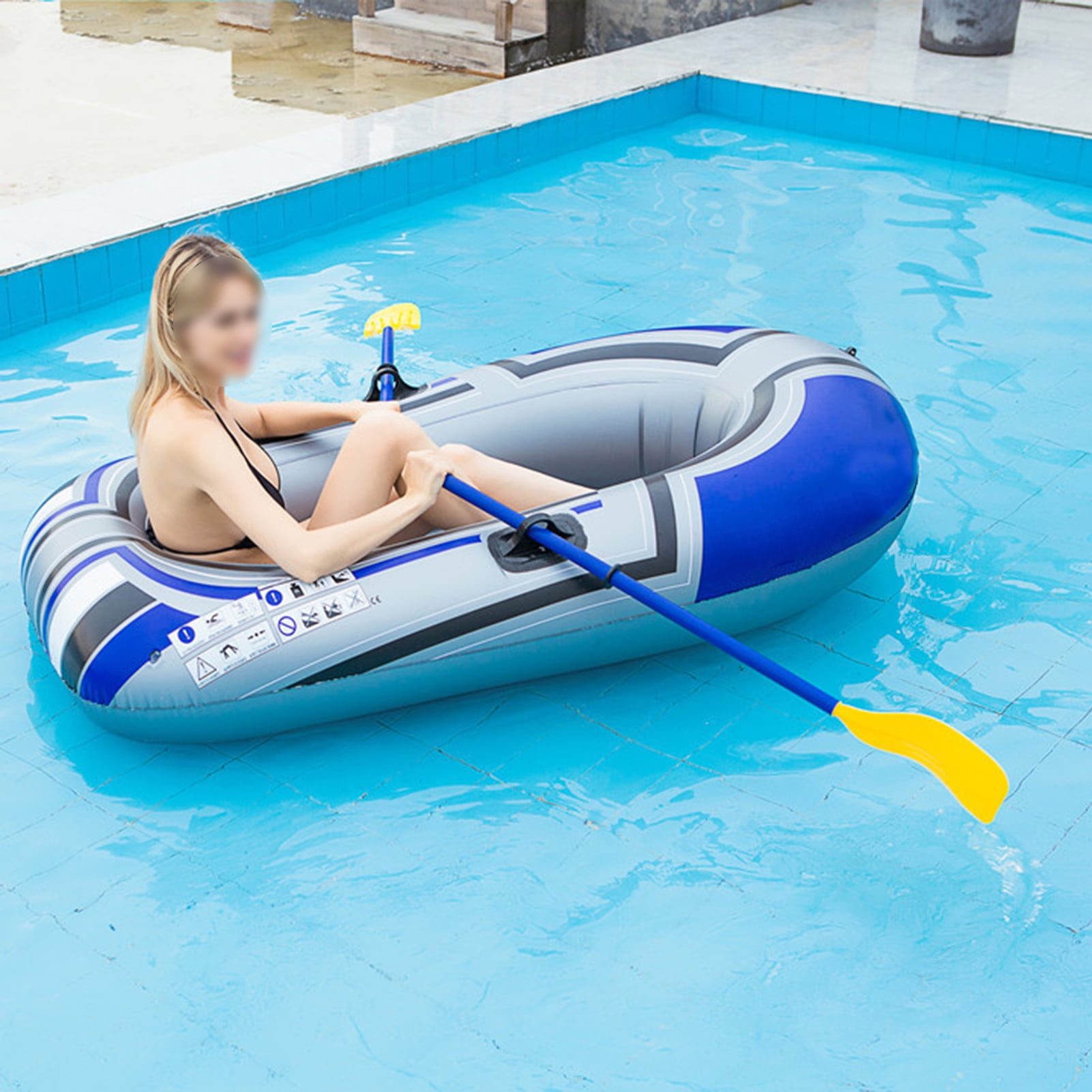 Inflatable Boat Series,thick Inflatable Kayak, Fishing Boat Kayak,Single Person Play Outdoor Leisure Travel Fishing Boat 150cm(oars not included)