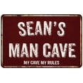 thumbnail image 1 of SEAN'S Man Cave Sign Garage Mancave Decor Accessories Signs Vintage Retro Rustic Tin Wall Art Name Home Beer Dads Gift 8 x 12 Matte Finish Metal 108120003111, 1 of 1