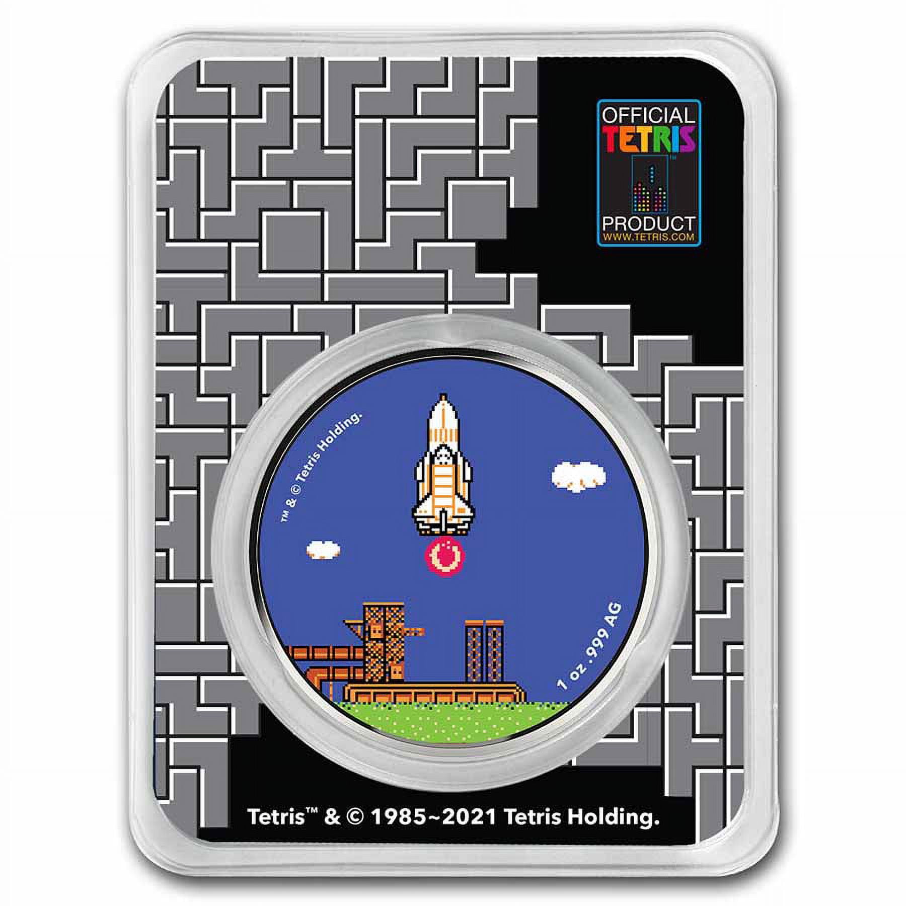 ー品販売  - Coin Game Launch Rocket Tetris™ 1 Colorized Silver oz 金属工芸