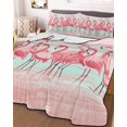 thumbnail image 2 of Quilts Twin XL Size, Pink Flamingo Soft Comforter Bedding Set for Bed, Summer Tropical Flamingo Hawaii Animals Lightweight Quilted Bedspread with Pillow Cover(2 Pieces) for All Season, 68x98 Inch, 2 of 6