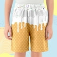 thumbnail image 2 of Kids Ice Cream Shorts Boys Girls 13-14 Years Boys Sweat Shorts Swim Trunks Baseball Short Camp Shorts for Boys Athletic Shorts for Boys Cargo Shorts for Boys Quick Dry Gym Sports #White, 2 of 4