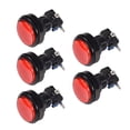 thumbnail image 5 of Botón de empuje para juegos de 46mm redondo, interruptor iluminado LED de 12V con microswitch para arcade, rojo, 5 piezas, 5 of 5