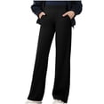 thumbnail image 2 of Cowsor Wide Leg Pants for Girls High Waist Relaxed Dress Pants with Pockets, 2 of 7