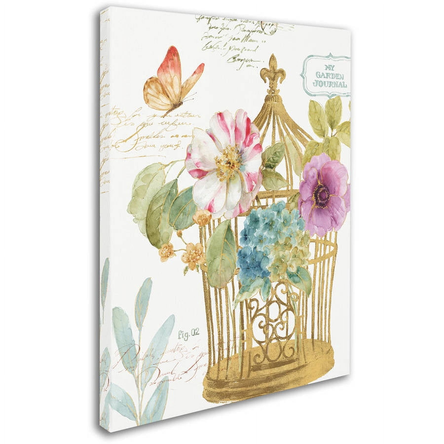 Trademark Fine Art "Rainbow Seeds Romantic Birdcage I" Canvas Art by Lisa Audit