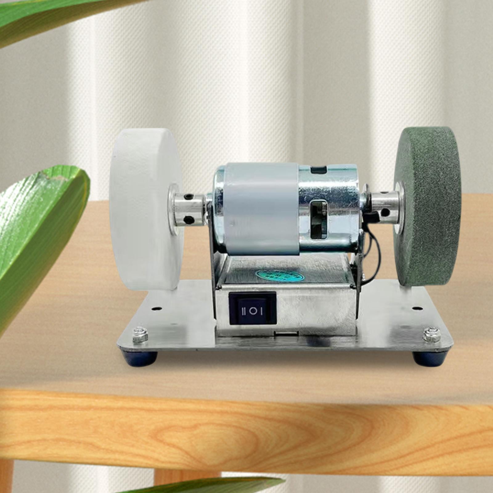 simhoa Electric Belt Sander Belt Grinder 7 Adjustable Speed Double Wheels Equipment Mini Bench Belt Grinder for Making Metal Working