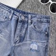 thumbnail image 6 of JUMEYU Ripped Jean Shorts for Boys Casual Summer Kids Clothes Jorts Straight Leg Loose Athletic Shorty with Pockets Y2K Streetwear 5T 6T (Blue,5-6 Years), 6 of 7