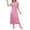 Pink, variant on Ekouaer Women's Satin Nightgown with Lace Trim V-Neck Silk Sleep Dress Long Nightshirts with Bow Tie