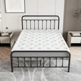 thumbnail image 6 of Metal Platform Bed Frame, Victorian Style Headboard/Footboard/Under Bed Storage/No Box Spring Needed/Full Size Black, 6 of 12