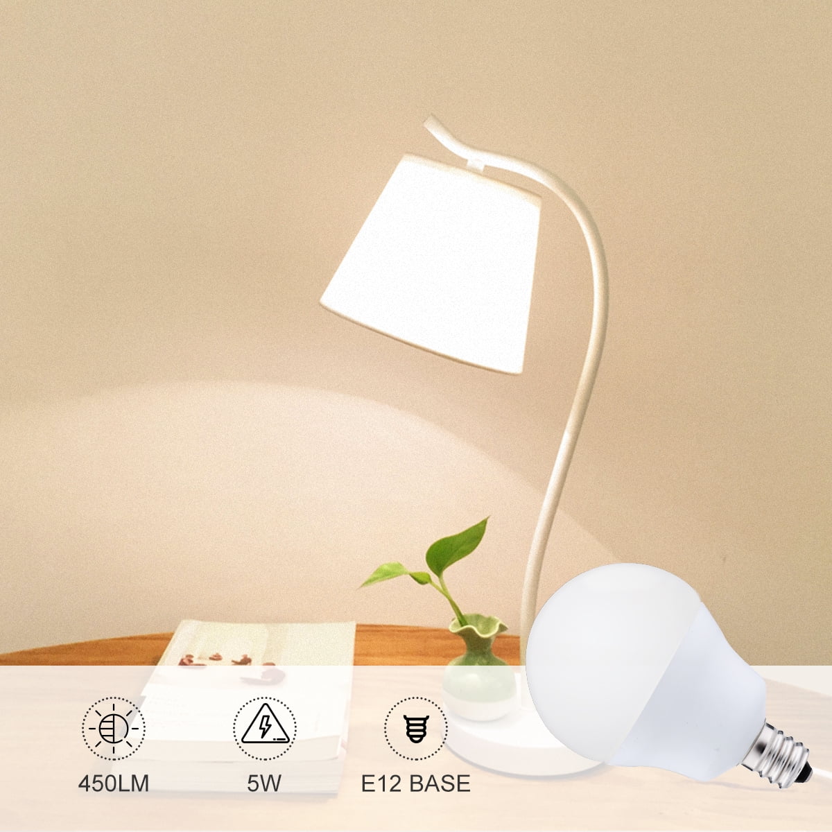 YANSUN 40-Watt Equivalent 5W G14 Non-Dimmable Global LED Light Bulb E12 Base in Natural Daylight White 4000K (6-Pack) YANSUN 40-Watt Equivalent 5W G14 Non-Dimmable Global LED Light Bulb E12 Base in Natural Daylight White 4000K (6-Pack)