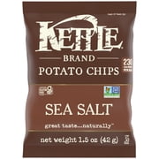 Kettle Brand Potato Chips, Sea Salt Kettle Chips, Snack Bag 1.5 oz