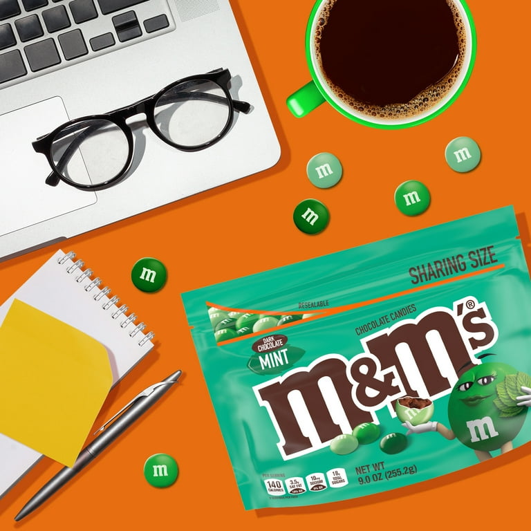 Mu0026M's Mint Dark Chocolate Candy, Sharing Size - 9 oz Resealable Bag -  Walmart.com