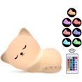 thumbnail image 1 of Cute Kitty Night Light,Portable Silicone Animal Lamp for Bedroom, Color Changing Led Light with Touch Sensor Control for Kids, Infants and Girls., 1 of 5