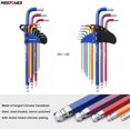 thumbnail image 3 of MAXPOWER 18-Piece Allen Key Set, Metric and Imperial Hex Key Coloured with Extra Long Arm Ball End T-Handle, 3 of 7
