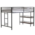 thumbnail image 6 of Aukfa Metal Twin Loft Bed with Built-in Shelves for Kids Teens, Black, 6 of 8