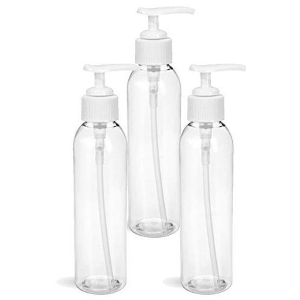 Grand Parfums EMPTY 4 Oz CLEAR Plastic Soap Dispenser Bottles with