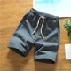 thumbnail image 1 of pstuiky Hombres bajos, Pantalones cortos casuales de lino con bolsillo y cintura elástica para hombre, de color liso Pantalones cortos de baloncesto, 1 of 5