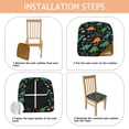 thumbnail image 4 of DarkBlue Cartoon Dinosaurs Names Pattern Seat Covers for Dining Room Chairs Set Of 4,Stretch Printed Washable Chair Seat Cover with Elastic Ties and Button,Removable Waterproof Couch Cushion Covers, 4 of 6