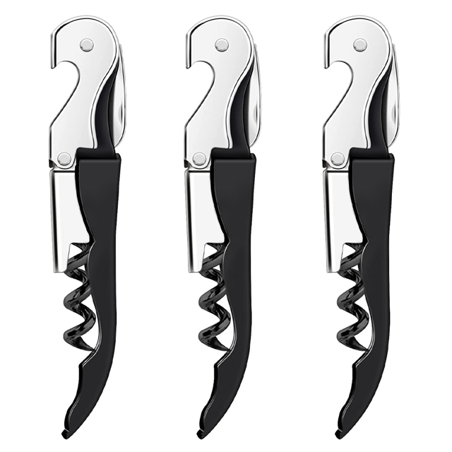 3PCS Seahorse Corkscrew, Soft Touch Double-Hinged Waiter’s Style Corkscrew Wine Bottle Opener, Gift for Wine Lovers