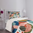 thumbnail image 4 of Ambesonne Colorful Quilted Bedspread Set 2 Pcs, Modern Scandi Boho Leaves, Twin Size, White Cadet Blue Blush, 4 of 4
