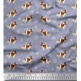 thumbnail image 1 of Soimoi Grey Rayon Fabric Bird,Paw & Cocker Spaniel Dog Print Fabric by the Yard 42 Inch Wide, 1 of 3